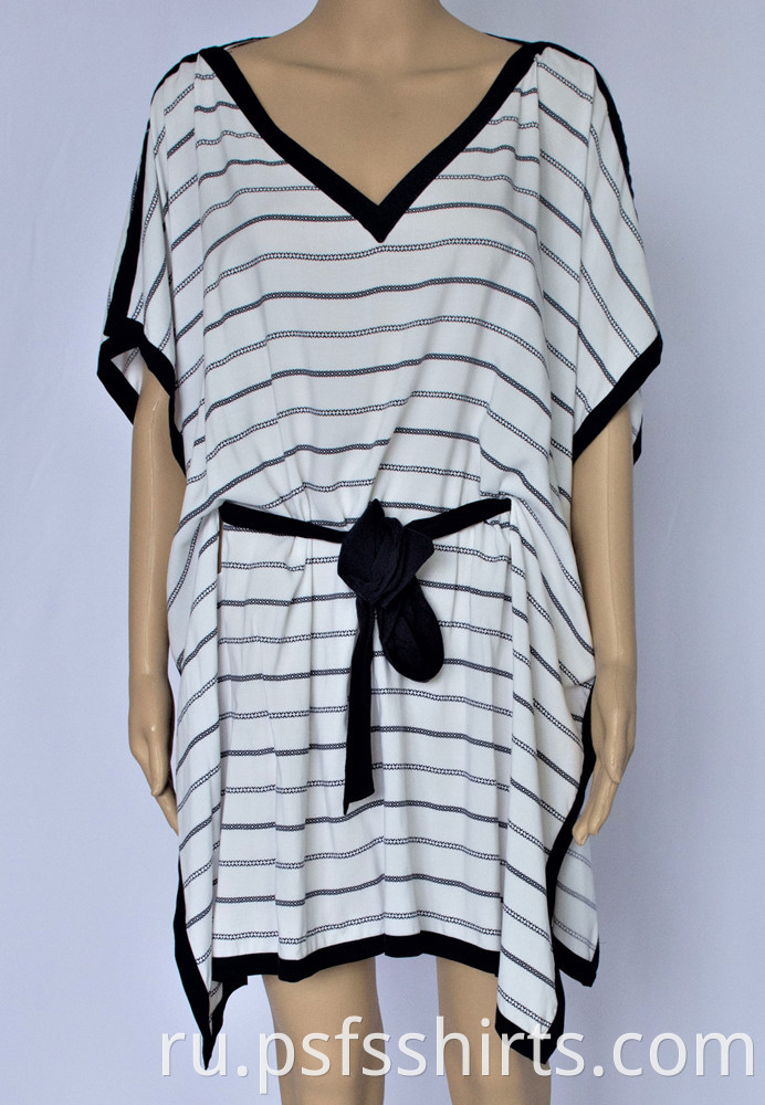 Women Striped Belted Dress